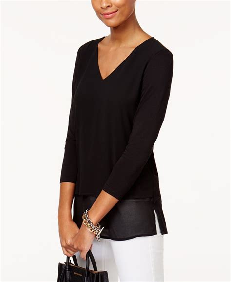 michael kors tops for ladies|michael kors layered look top.